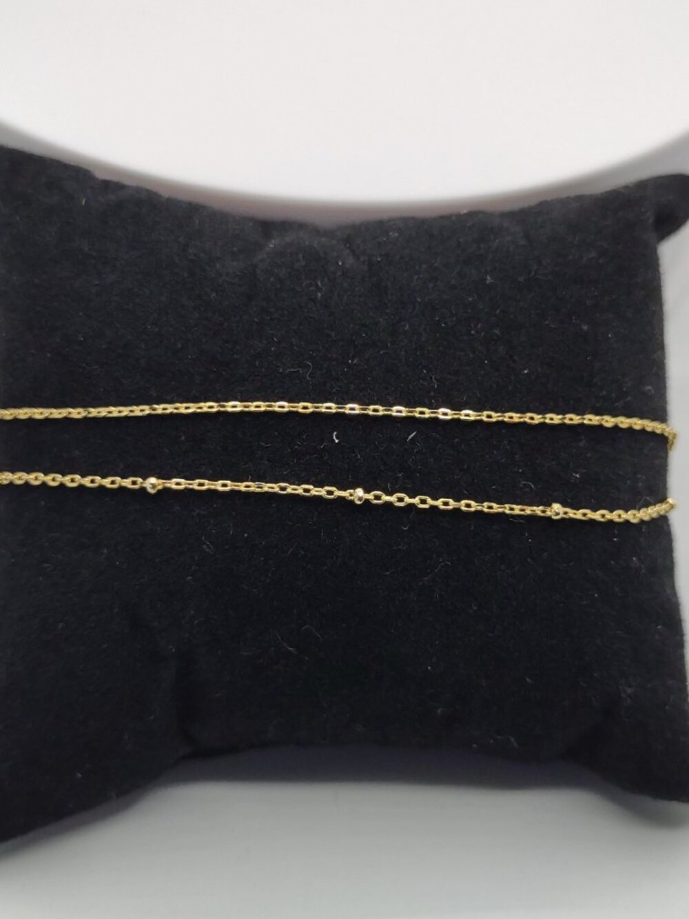Ankle Bracelet Double Curb Link 7.5-9.5"L Sterl Silver 925 Yellow Gold Plated - Picture 7 of 9